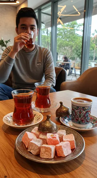 4. Manisan ini sering disajikan dengan teh atau kopi Turki