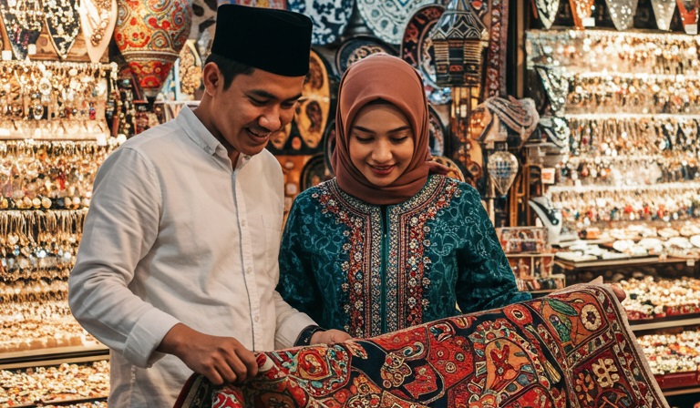 Koleksi karpet, perhiasan, dan kerajinan tangan khas Turki